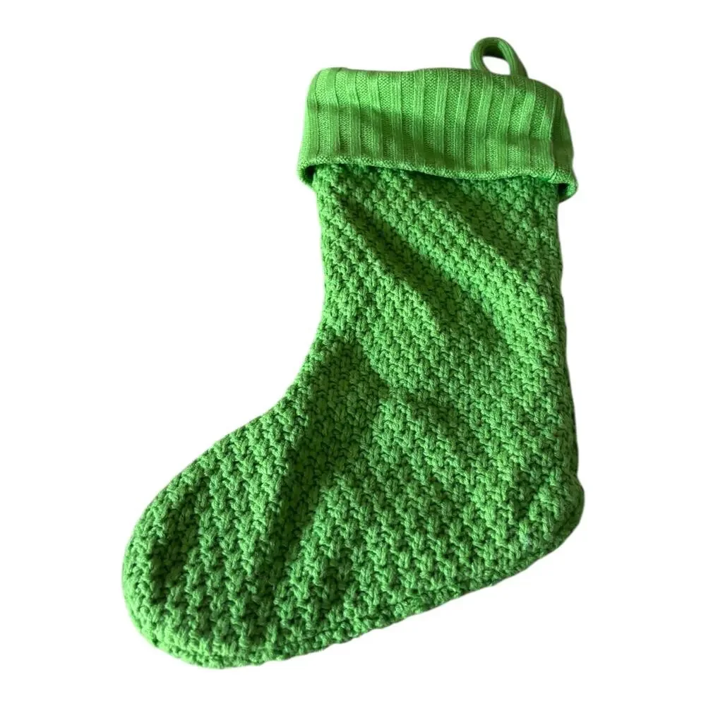 Wondershop Monogram Stocking Green Knit K Letter